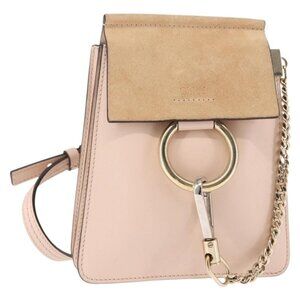 Authentic Chloe Fay Shoulder Bag Suede Leather Pink